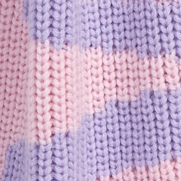 NWT Versace Intarsia Chunky Pink Light Purple Knit Wool Fringe Scarf MyTheresa - Picture 14 of 17